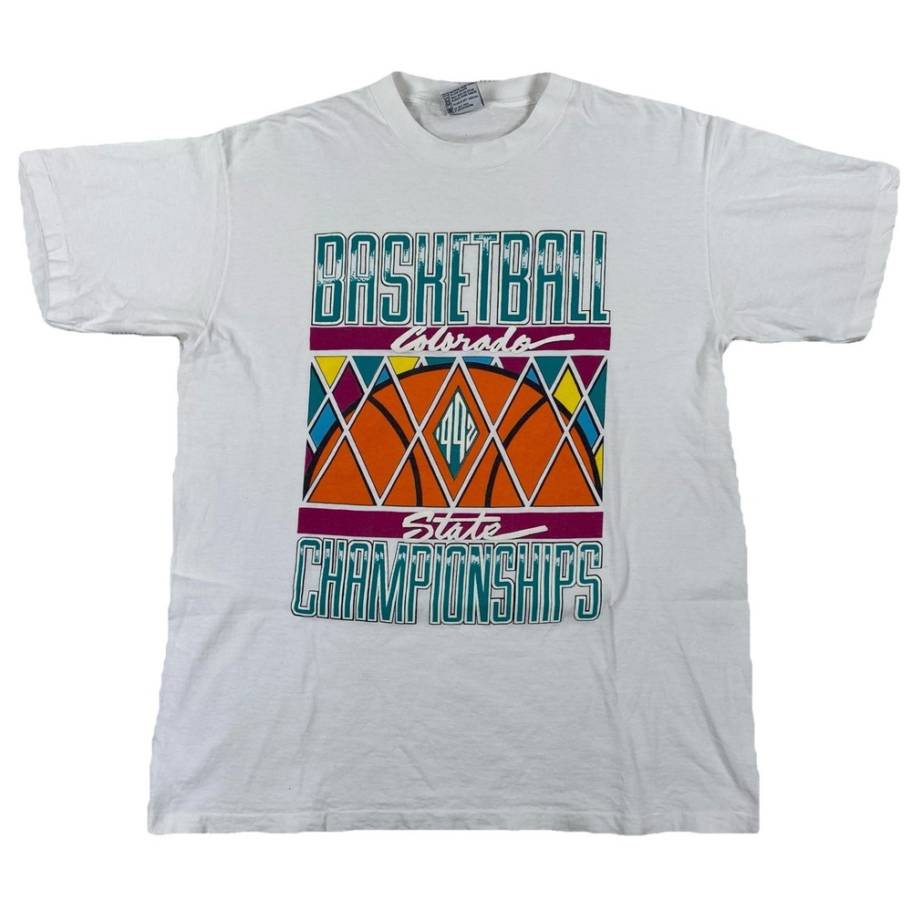 Vintage Colorado State Basketball Championship 1992 T-Shirt Adult Large White